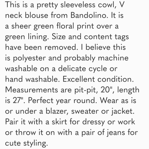 BANDOLINO Cowl Sleeveless Blouse - Picture 5 of 5